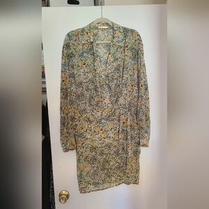 CUPSHE floral print, faux wrap dress